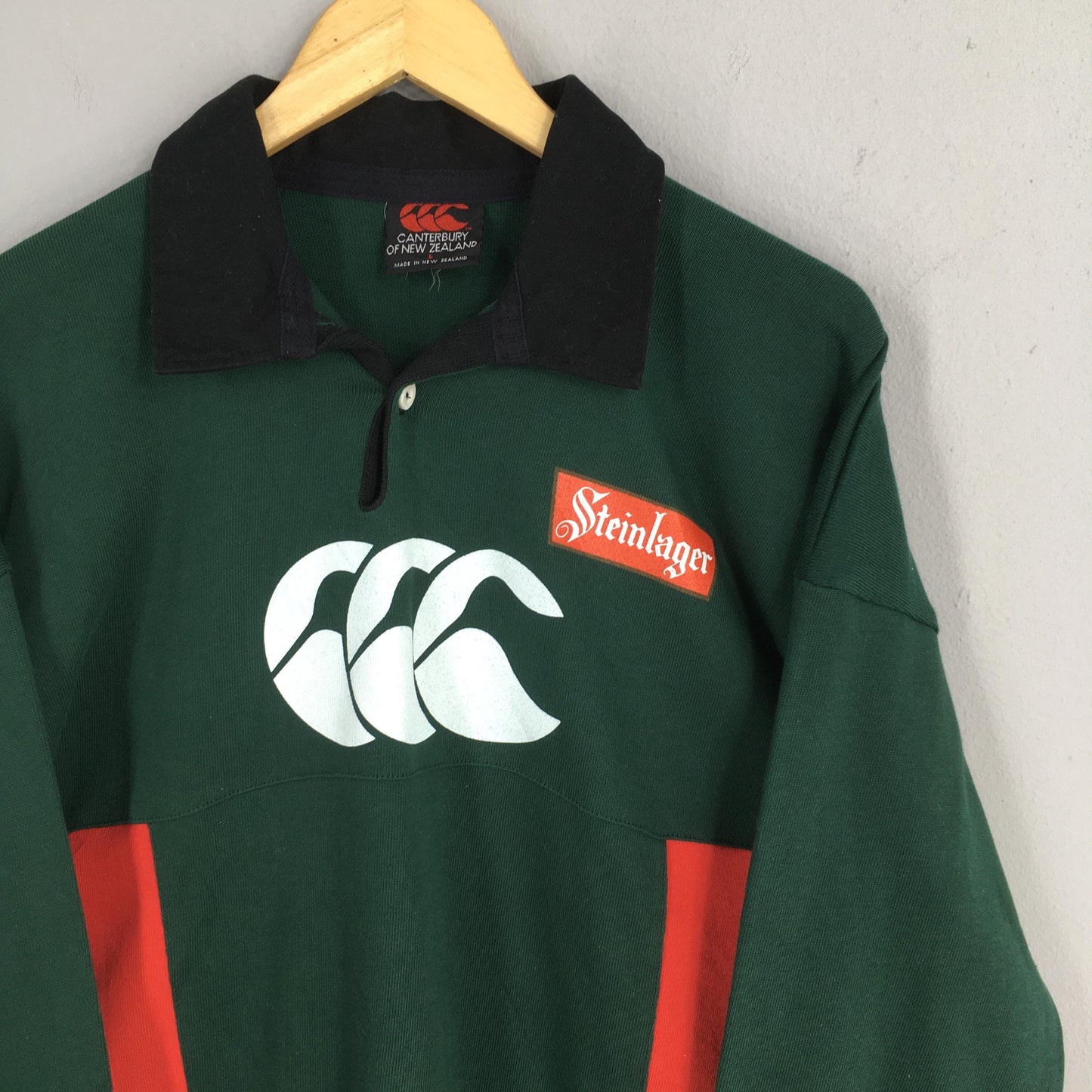 Canterbury Of New Zealand Rugby Green Polo Rugby Shirt Large