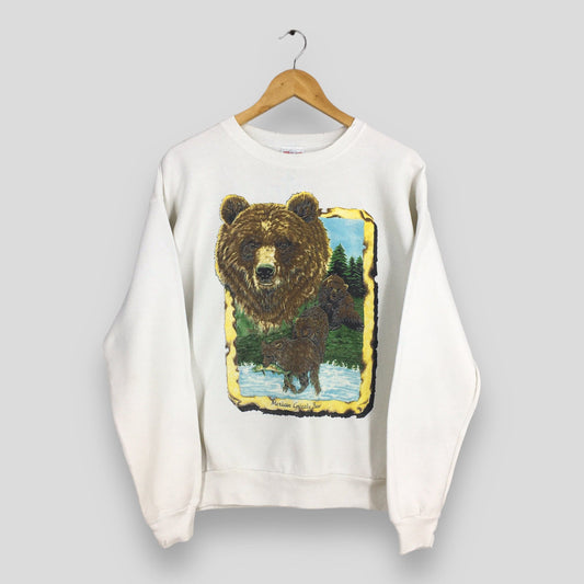 Mexican Grizzly Bear White Sweatshirt Medium