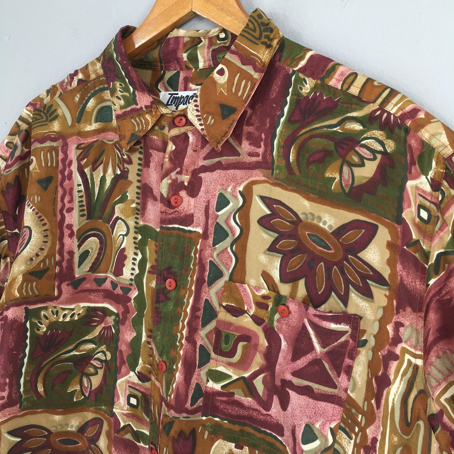 Impact Abstract Pattern Silk Shirt XLarge