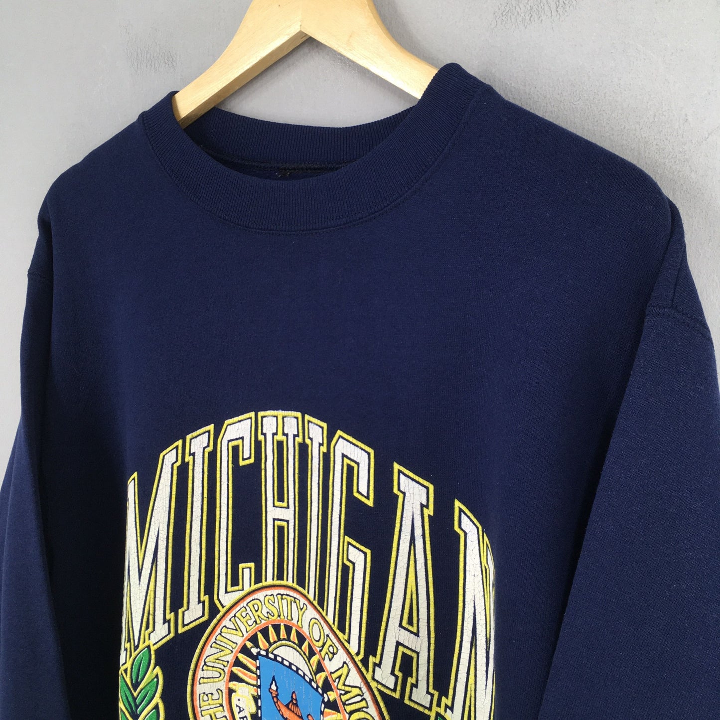 Michigan Wolverines Ncaa Blue Sweatshirt Large