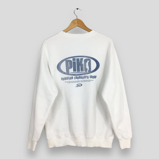 Piko Surfing White Sweatshirt Large