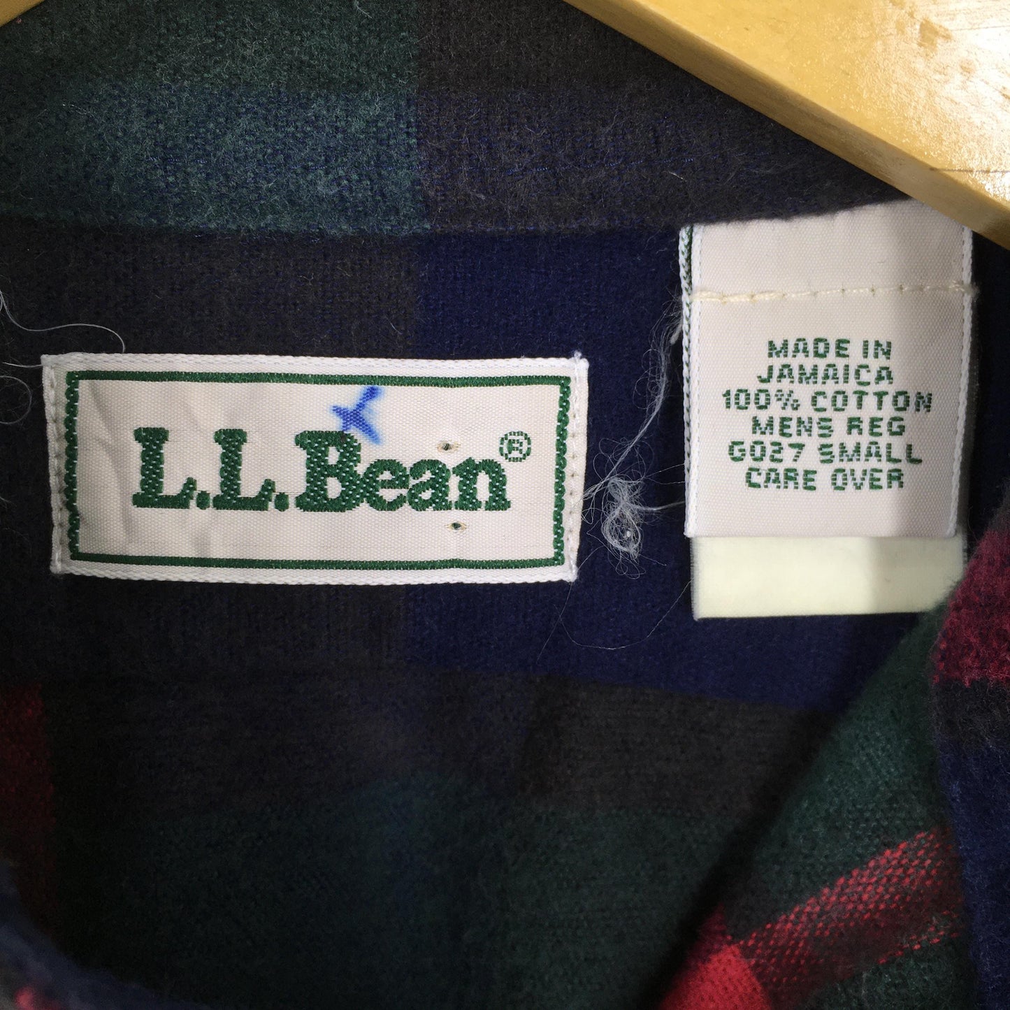 LL Bean Flannel Checkered Shirt Men Small