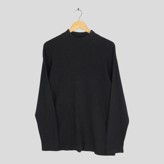 1980s Comme Des Garcons Long Sleeve Black T shirt Medium