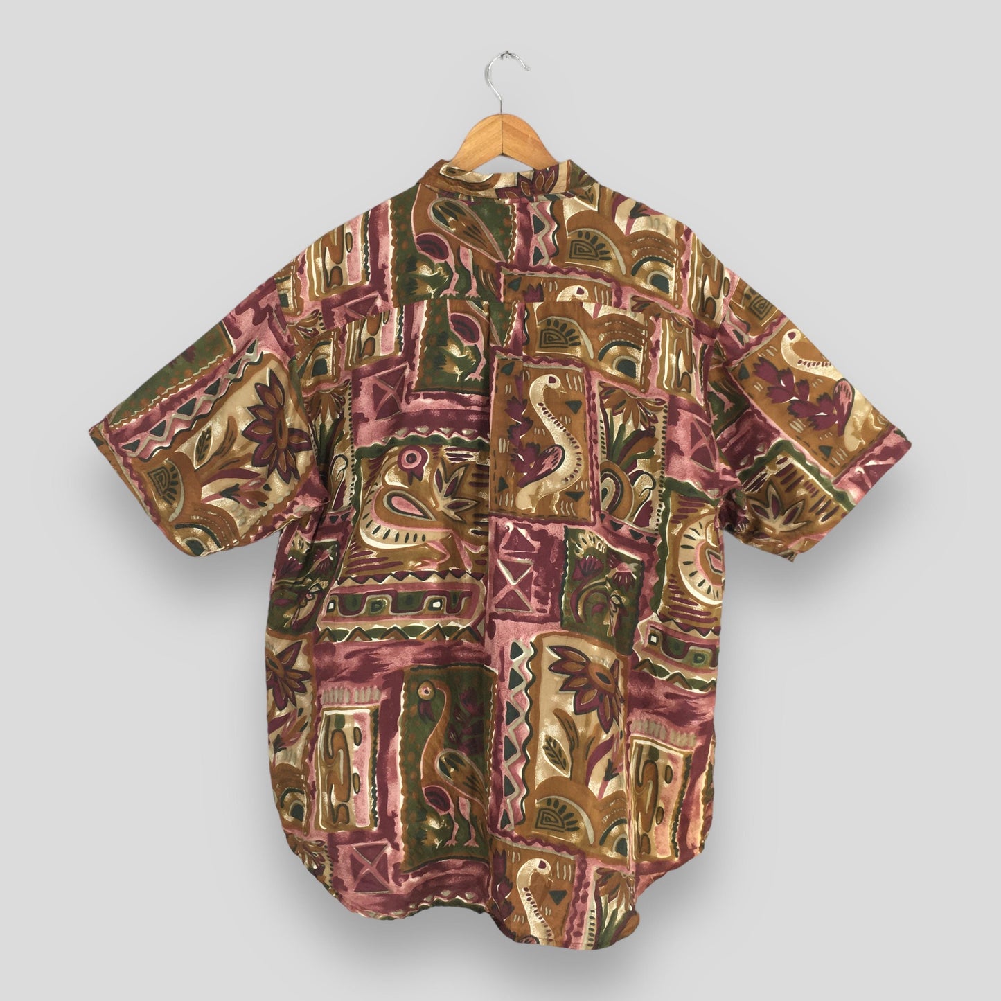 Impact Abstract Pattern Silk Shirt XLarge