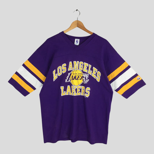 90s Los Angeles Lakers NBA Purple T shirt XLarge