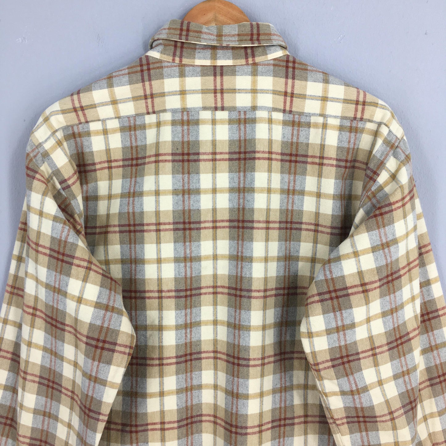 LL Bean Flannel Checkered Shirt Men Large