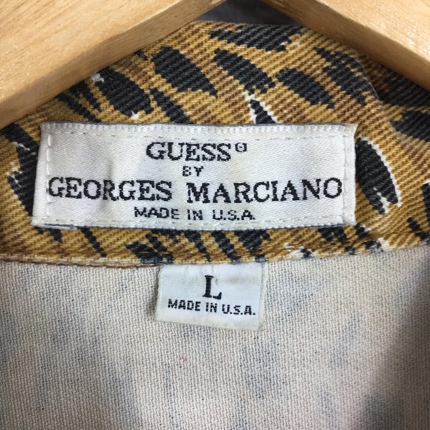 Guess Jeans Leopard Printed Denim Jacket Large