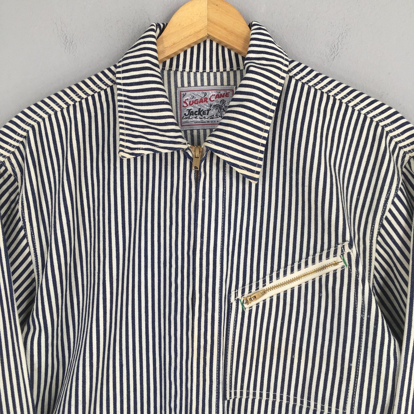 Sugar Cane Hickory Stripes Jelt Denim Jacket Medium