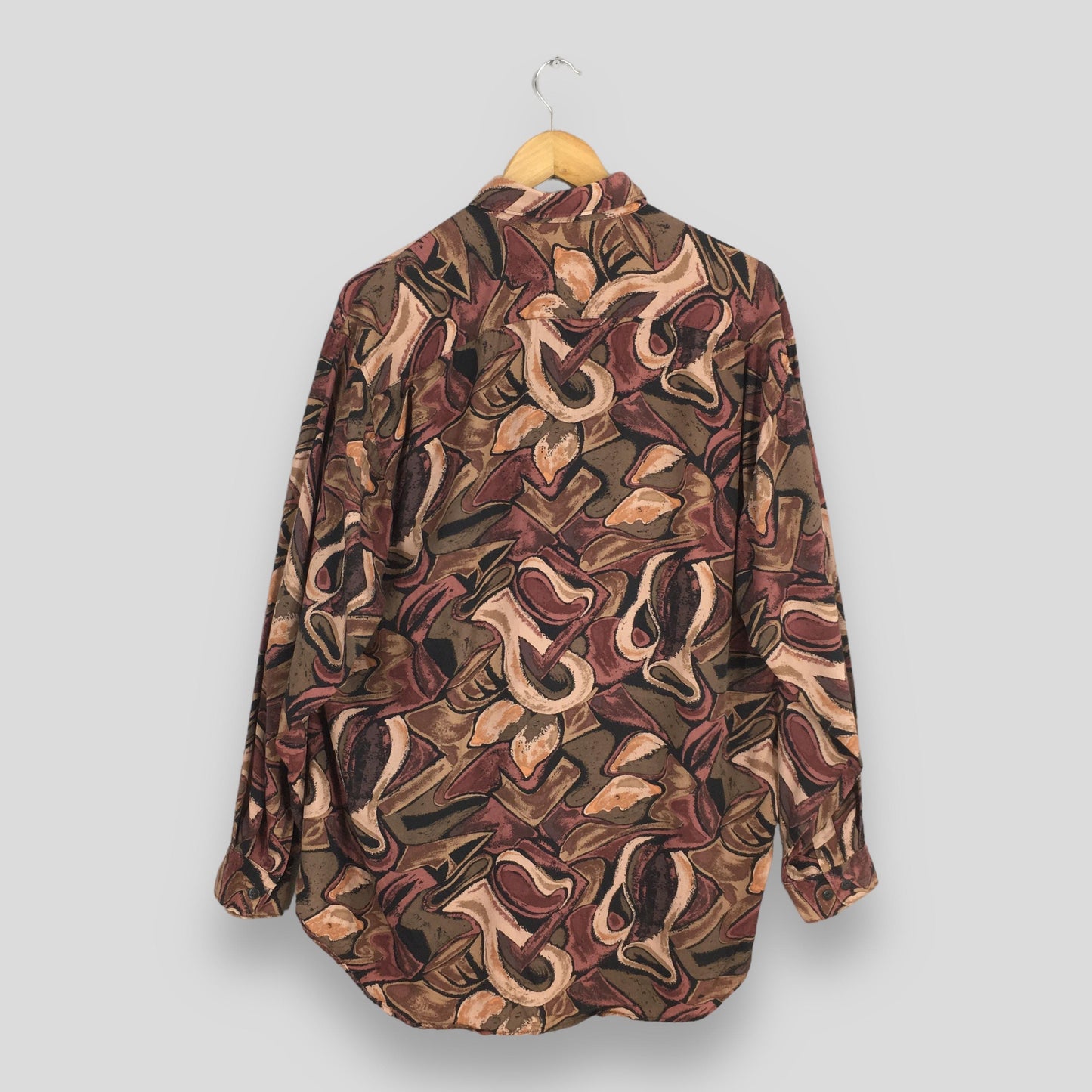 Alberto Zanre Psychedelic Pattern Silk Shirt Large