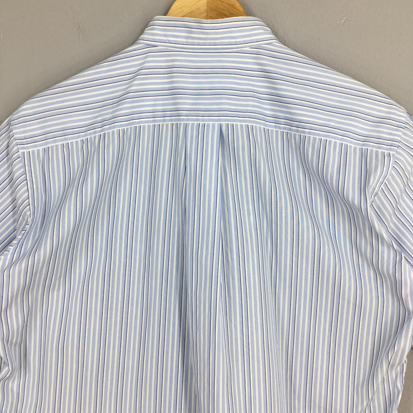 Comme Des Garcons Men Flower Stripes Blue Oxfords Shirt Medium