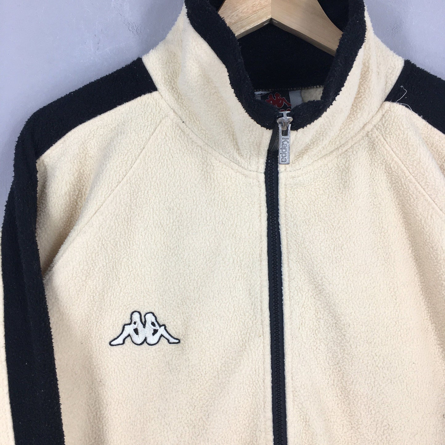 Kappa Fleece Cream Fleece Zipper Sweater Medium