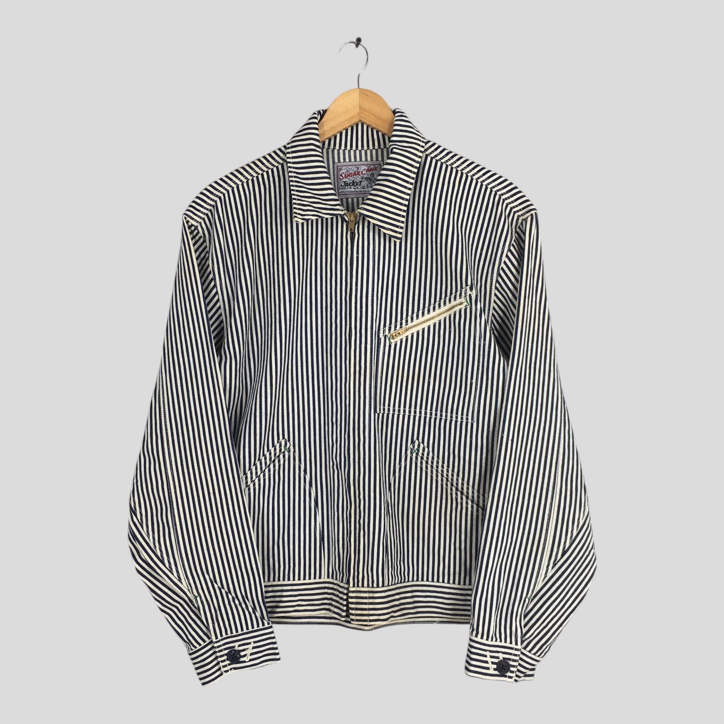 Sugar Cane Hickory Stripes Jelt Denim Jacket Medium