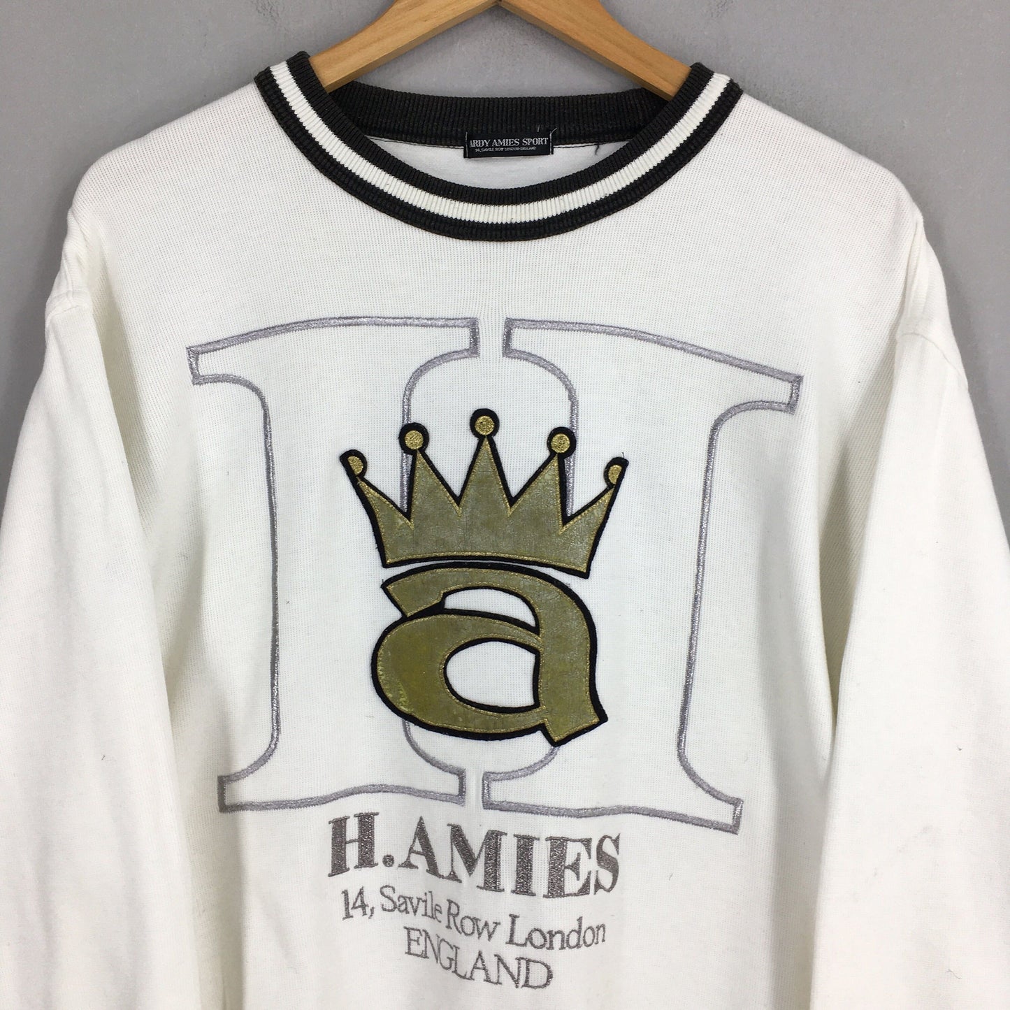 Hardy Amies Sport White Sweatshirt Medium