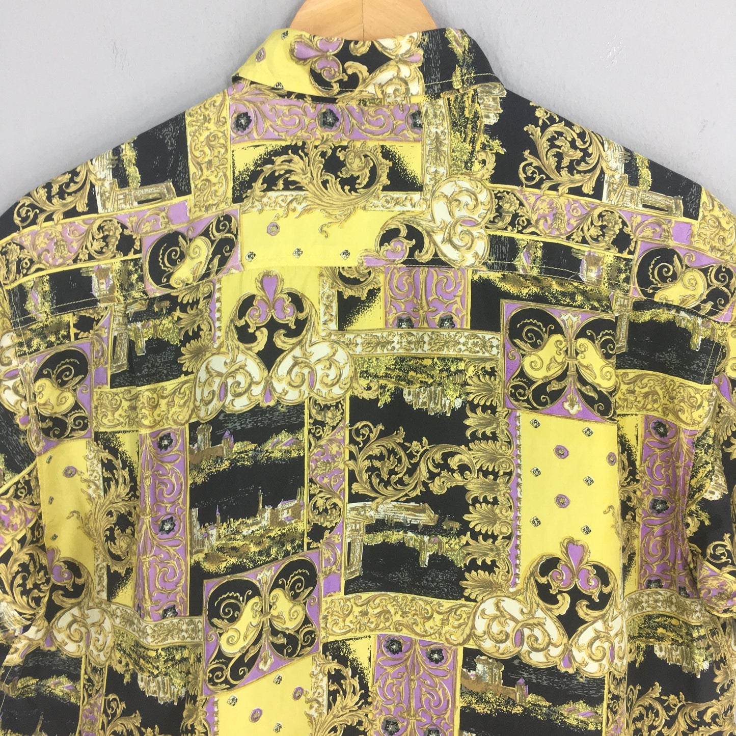 Mancini Novelty Baroque Pattern Silk Shirt Medium