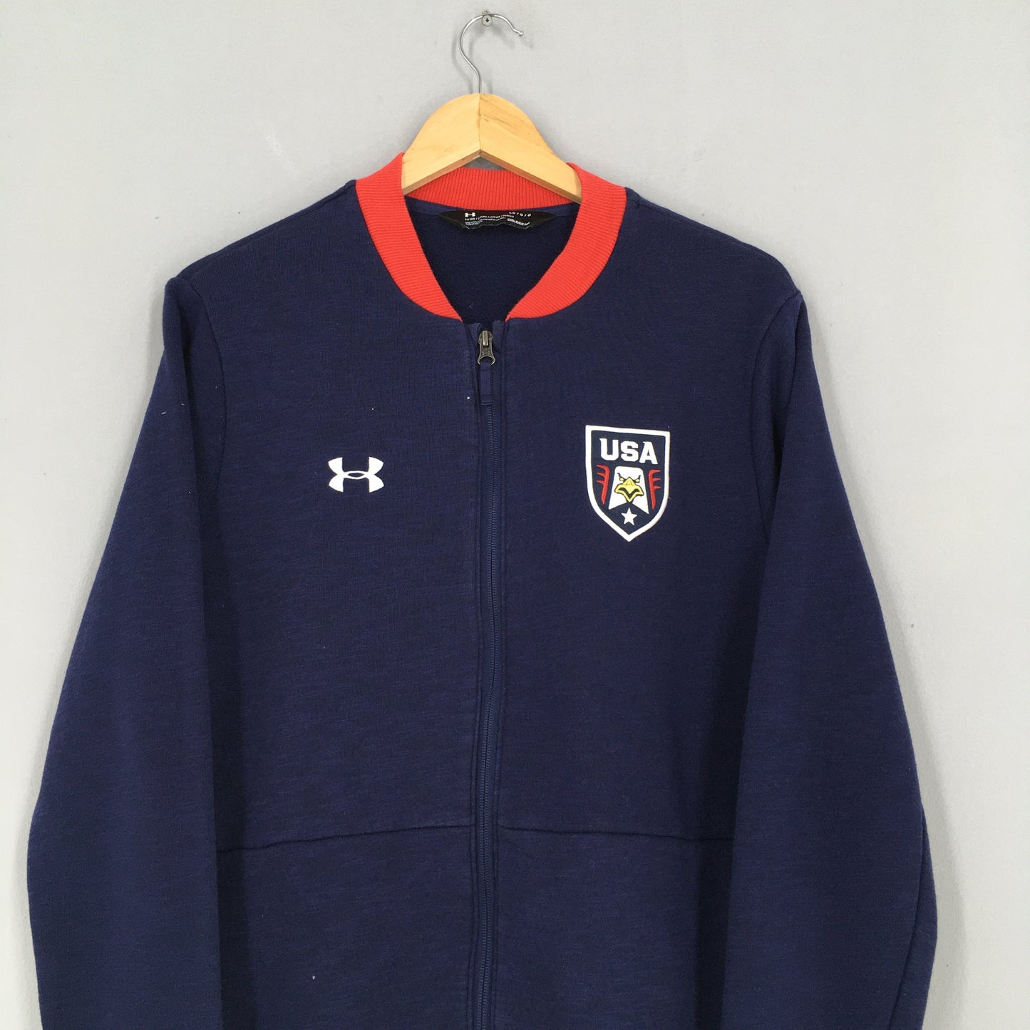 Under Armour United States Of America Blue Zipper Sweater