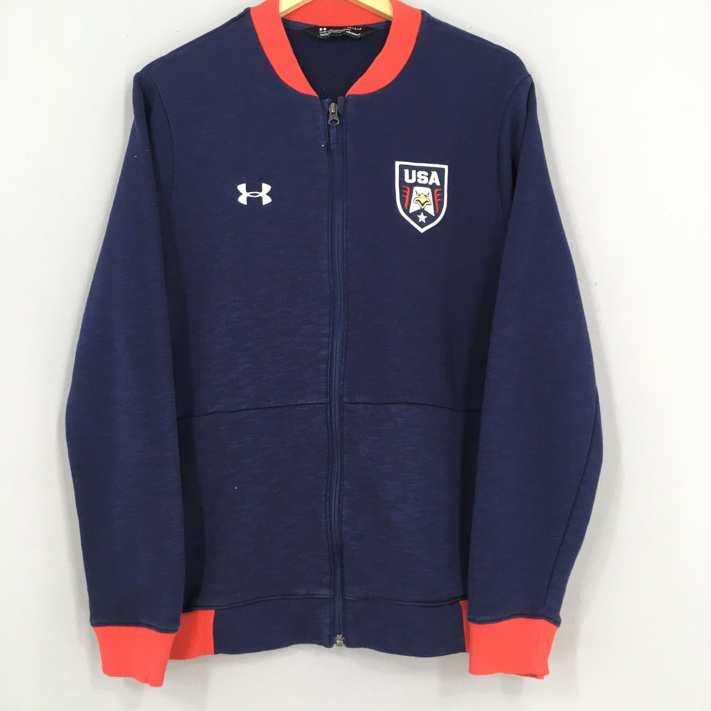 Under Armour United States Of America Blue Zipper Sweater