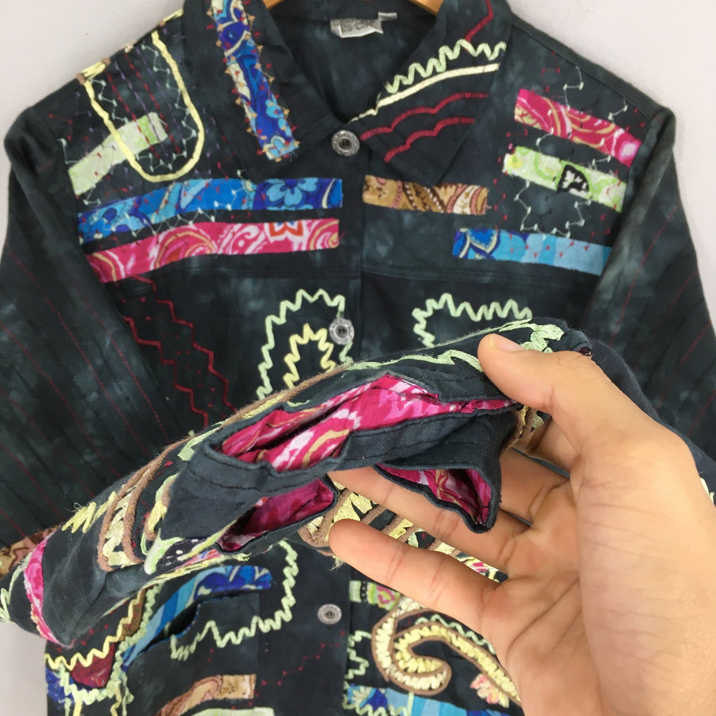Parsely And Sage Patchwork Embroidered Jacket