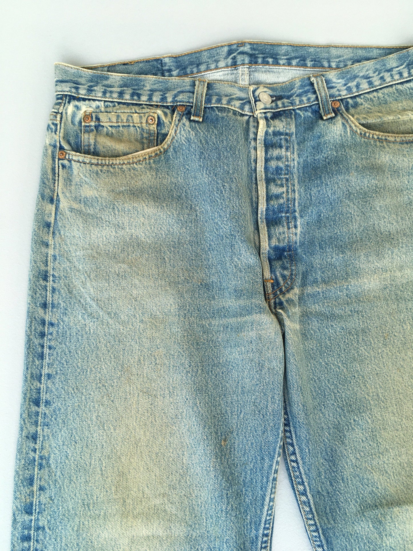 Sz 35 Levis 501 Denim Jeans High Waisted