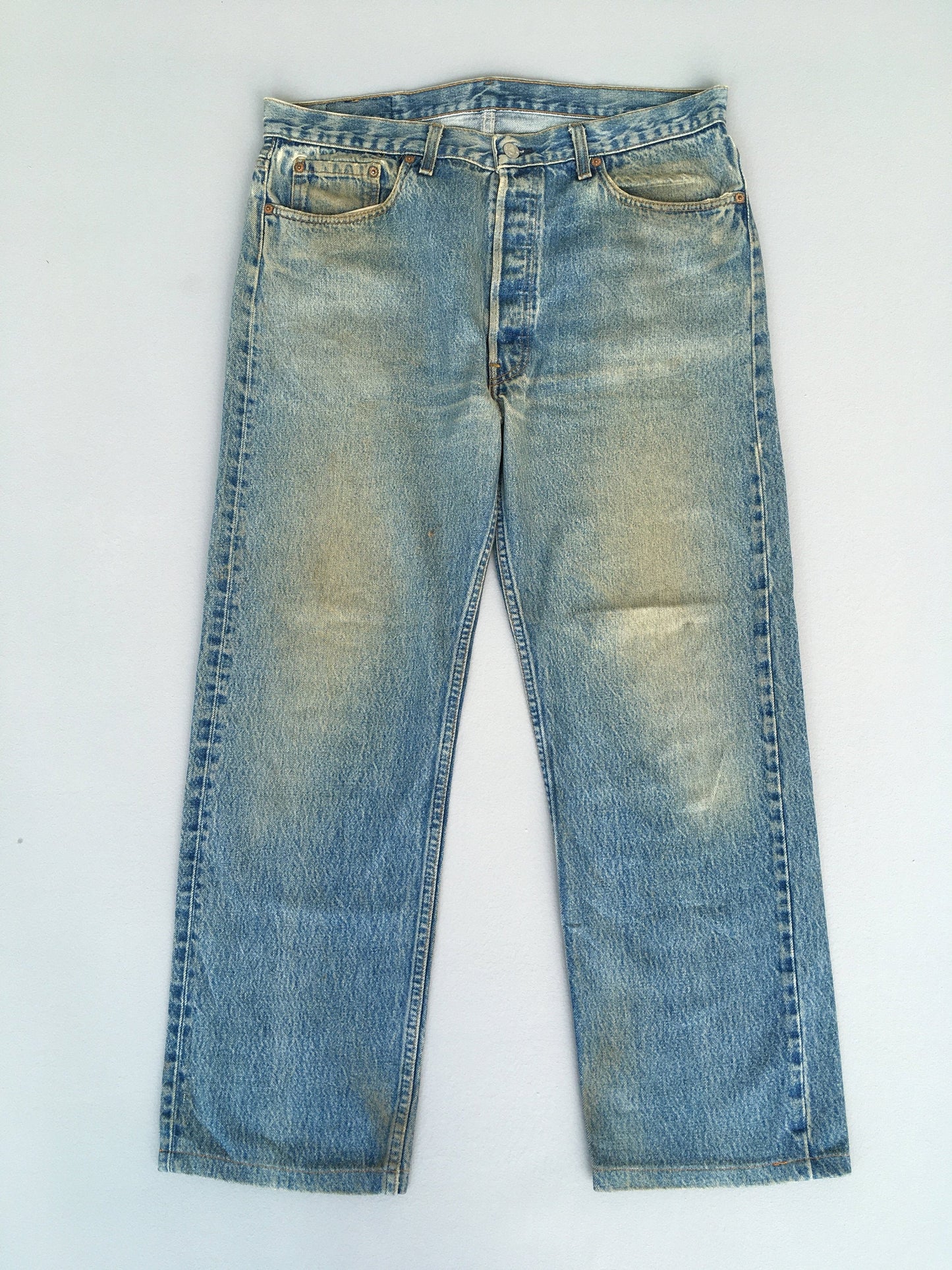 Sz 35 Levis 501 Denim Jeans High Waisted