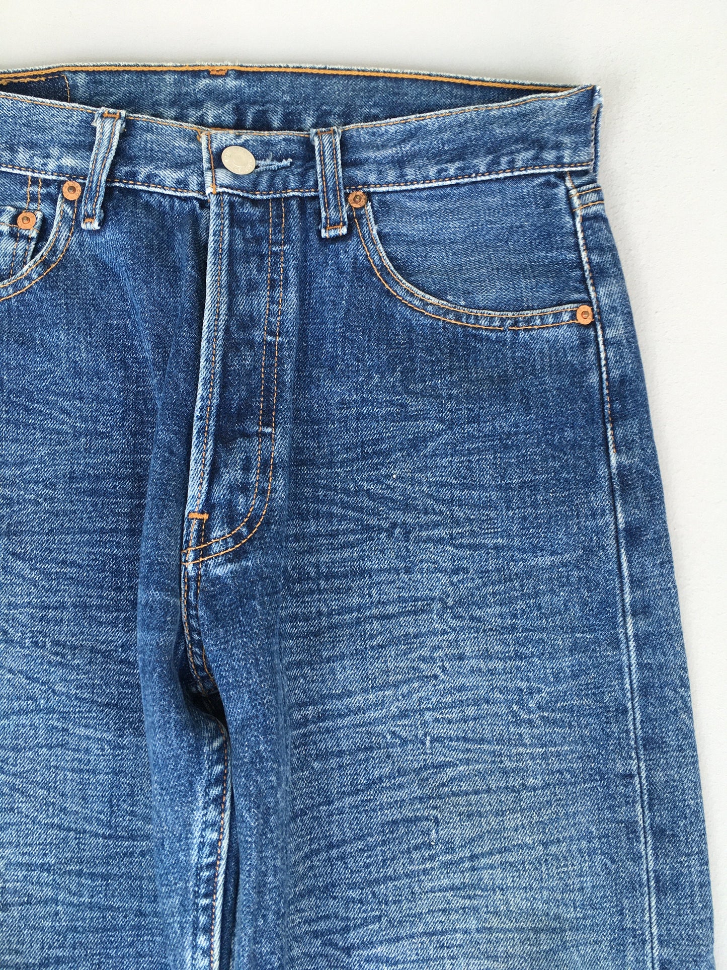 Size 28 Levis 501 Usa Blue Jeans High Waisted