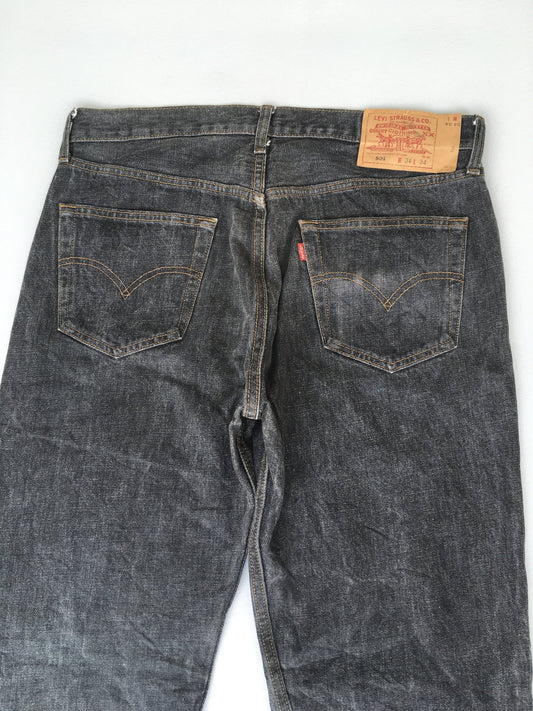 Size 32 Levis 501 Black Jeans High Waisted