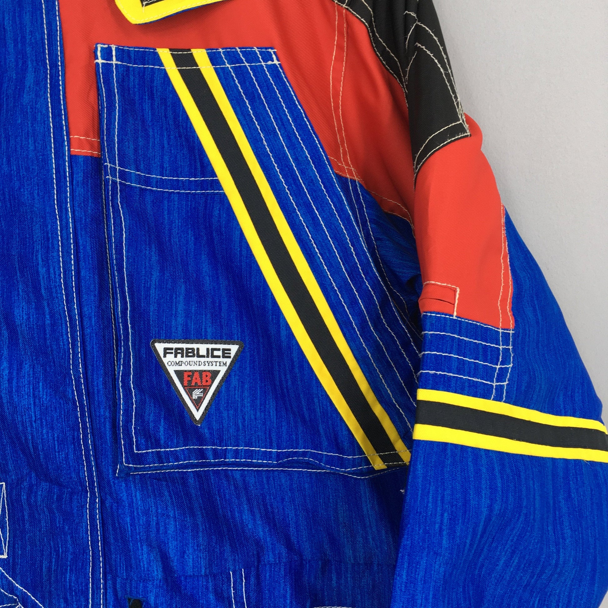 Vintage FABLICE Ski Hoodie Jacket Large 1990's Fablice Colorblock