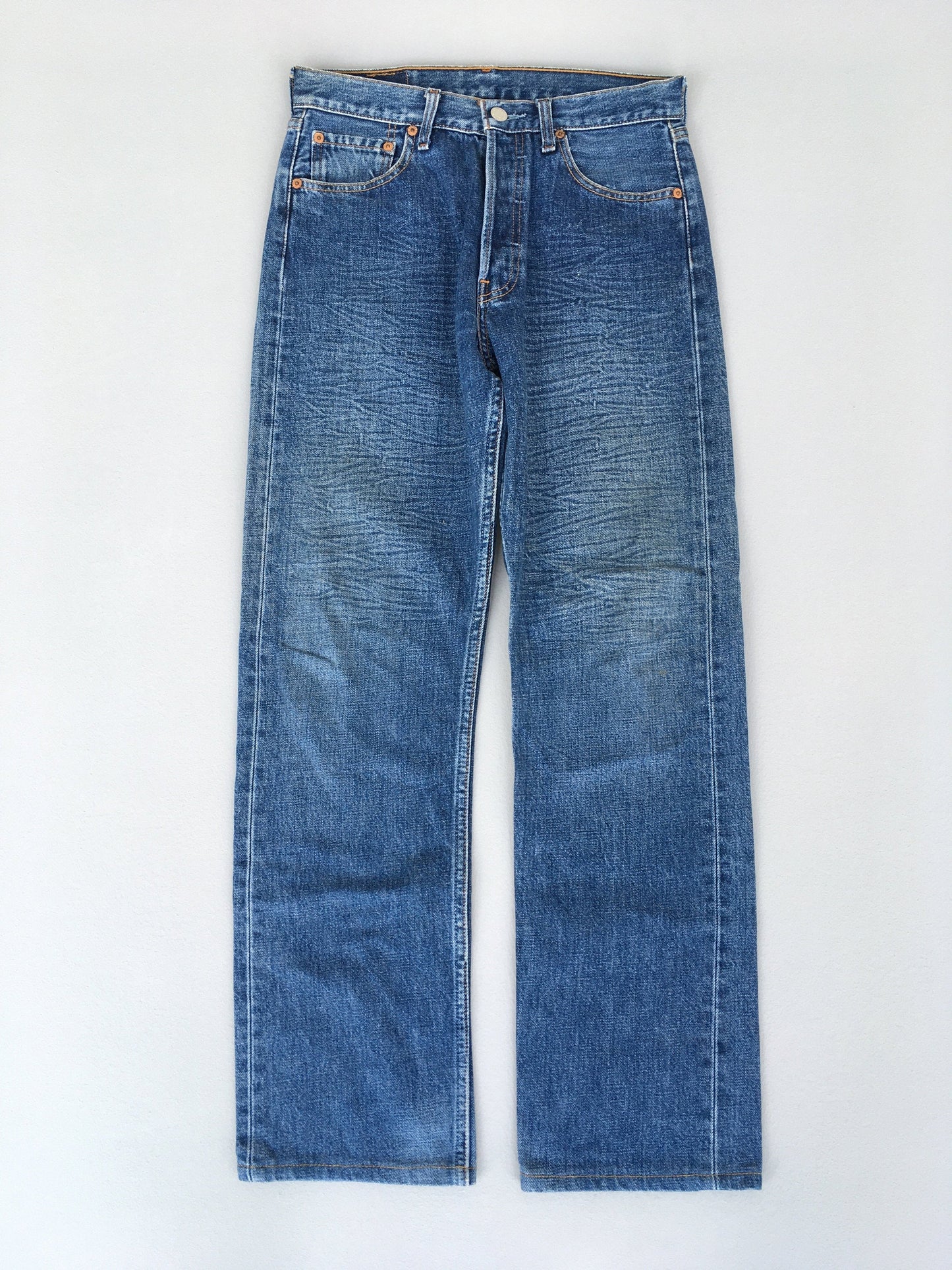 Size 28 Levis 501 Usa Blue Jeans High Waisted