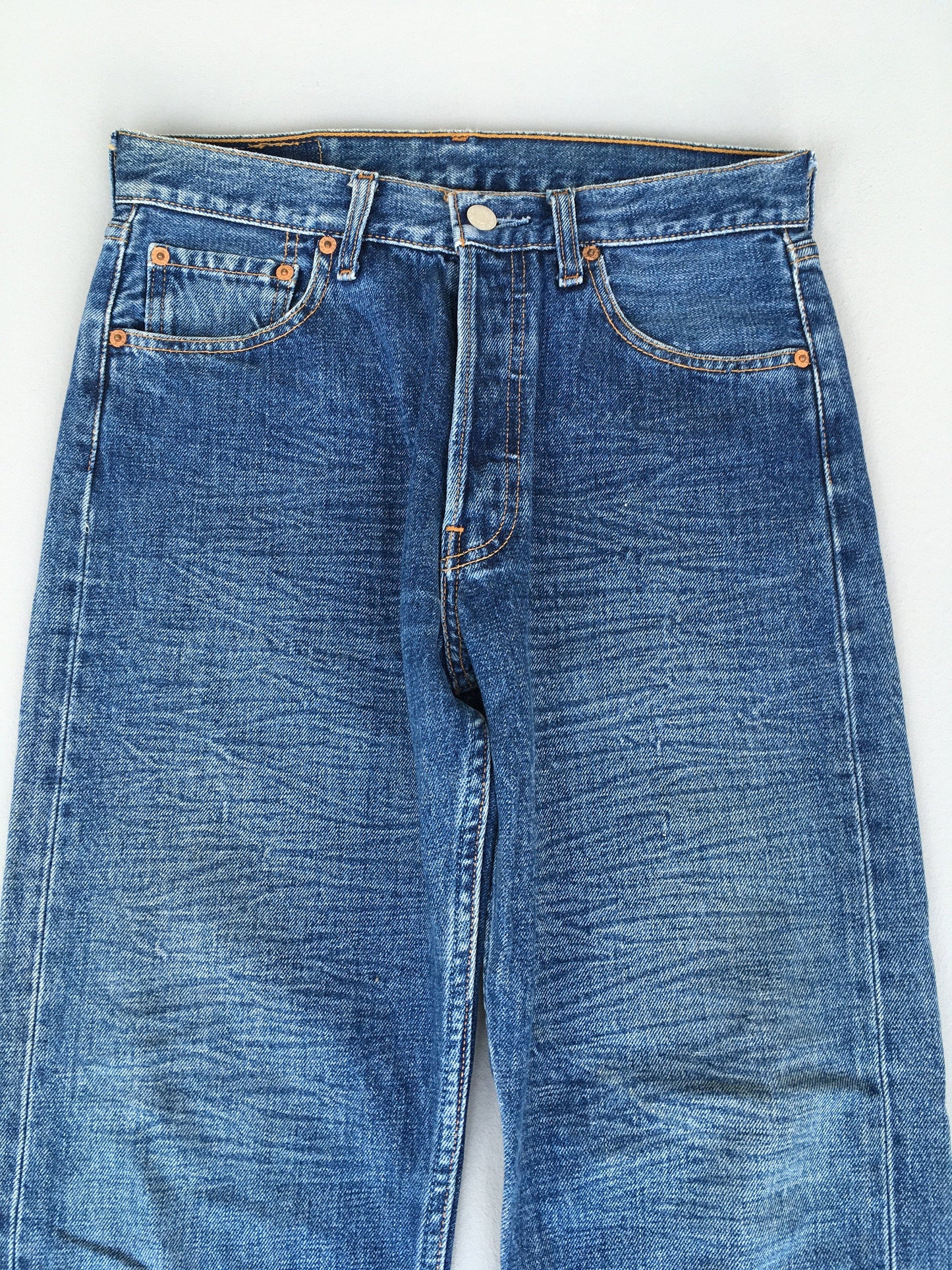 Size 28 Levis 501 Usa Blue Jeans High Waisted