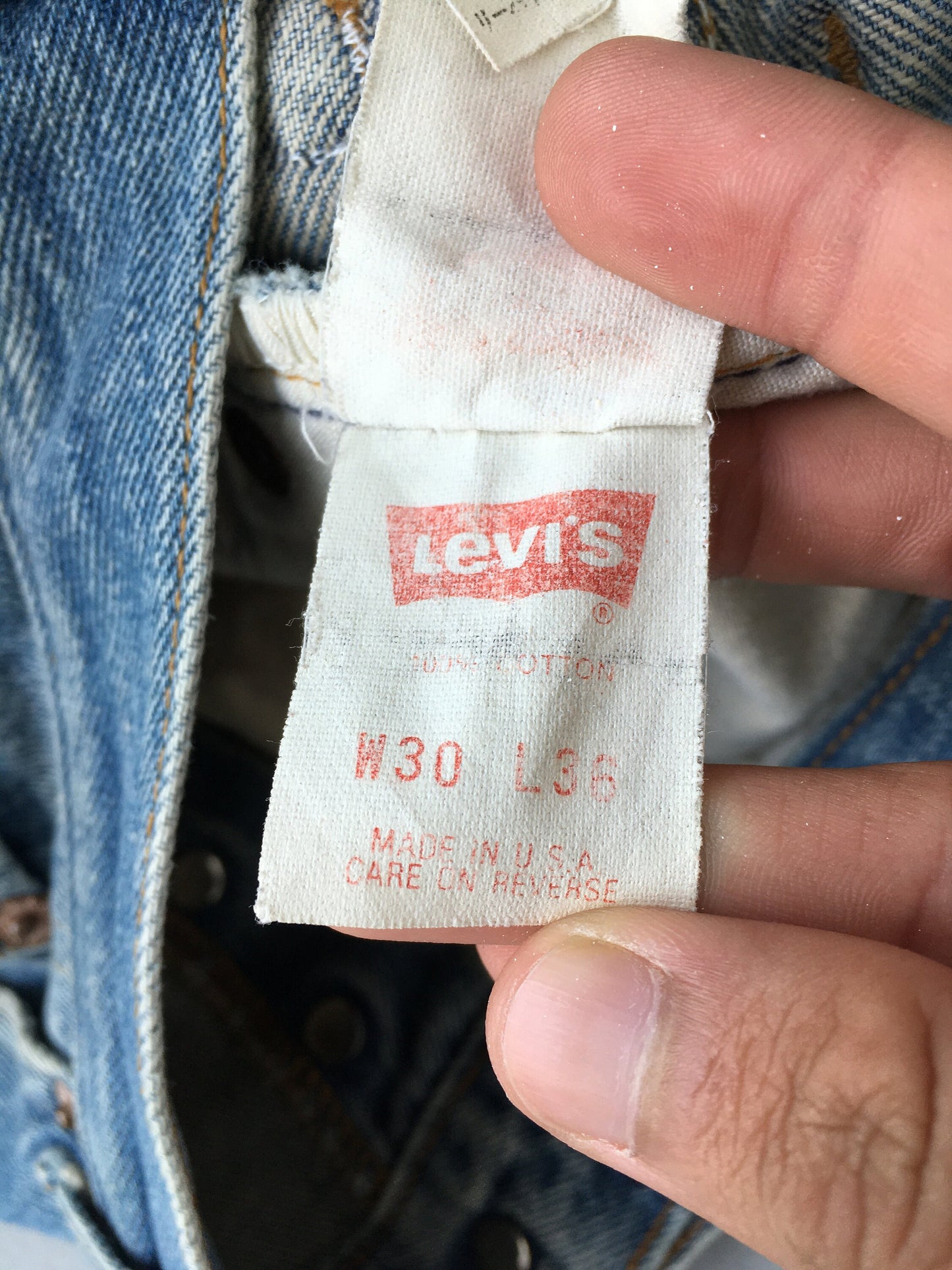 Size 28x30 Levi's 501 Faded Blue Dirty Jeans