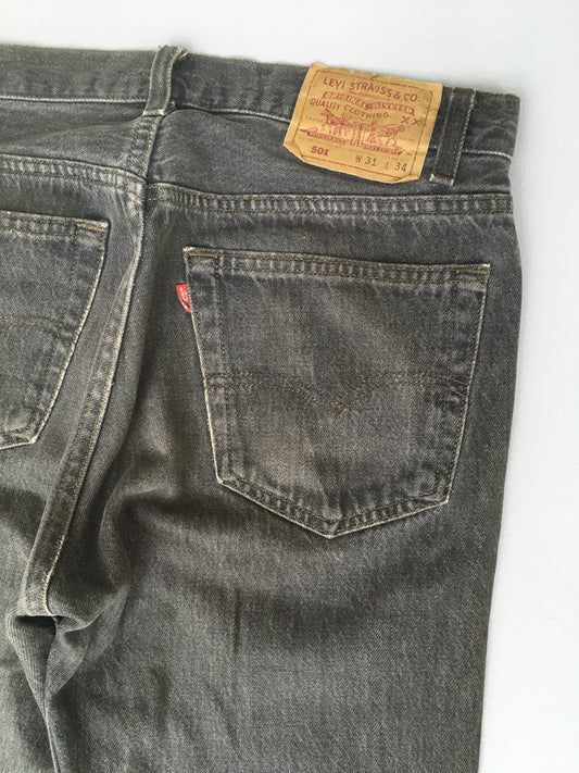 Size 30 Levis 501 Black Jeans High Waisted