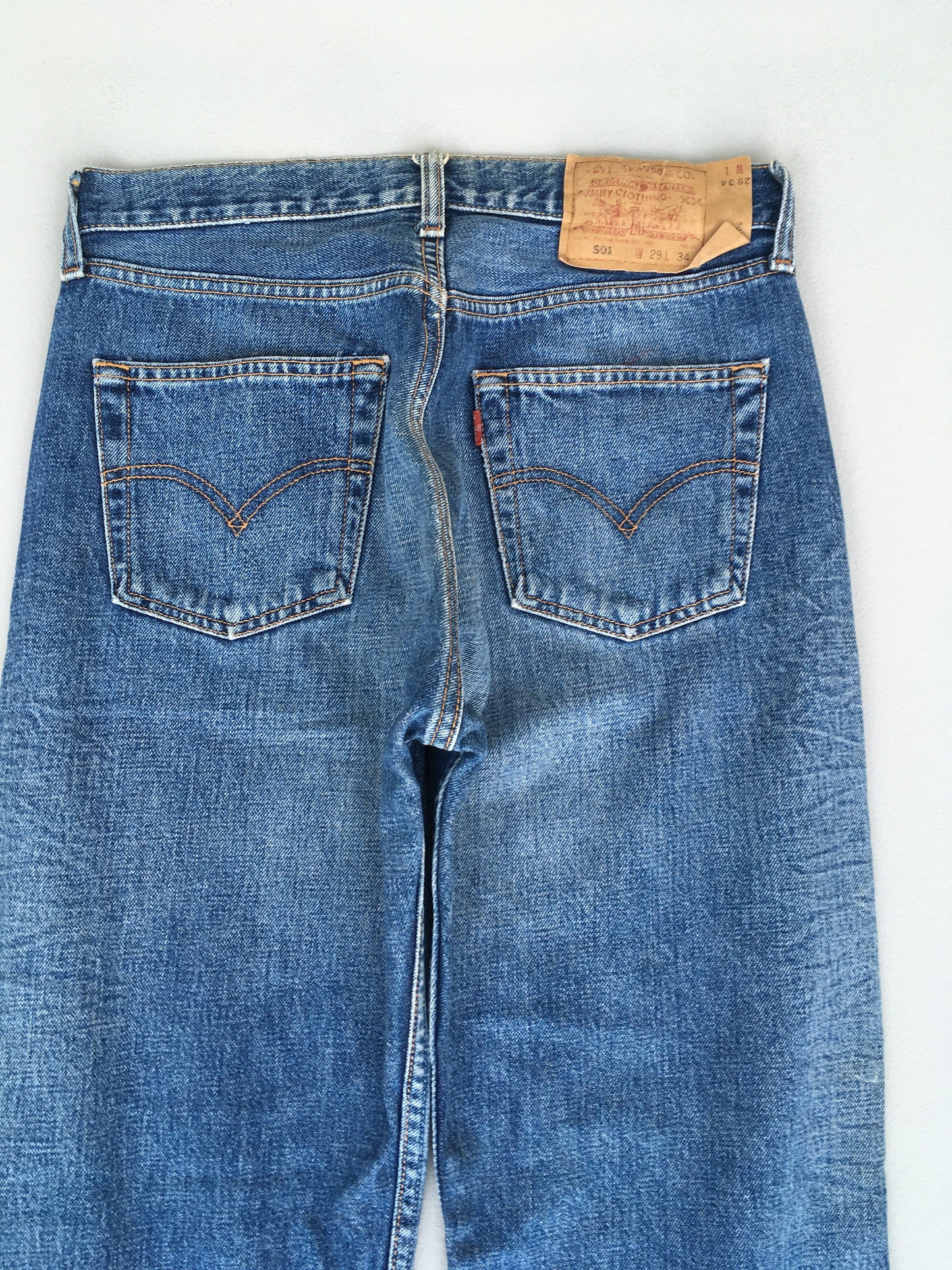 Size 28 Levis 501 Usa Blue Jeans High Waisted