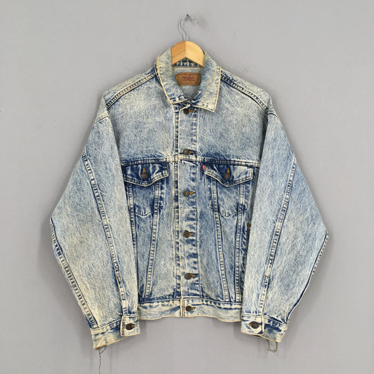 Levis Trucker Denim Jeans Acid Wash Jacket Medium