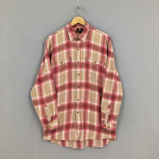 Plaid Shadow Checkered Flannel Shirt Large