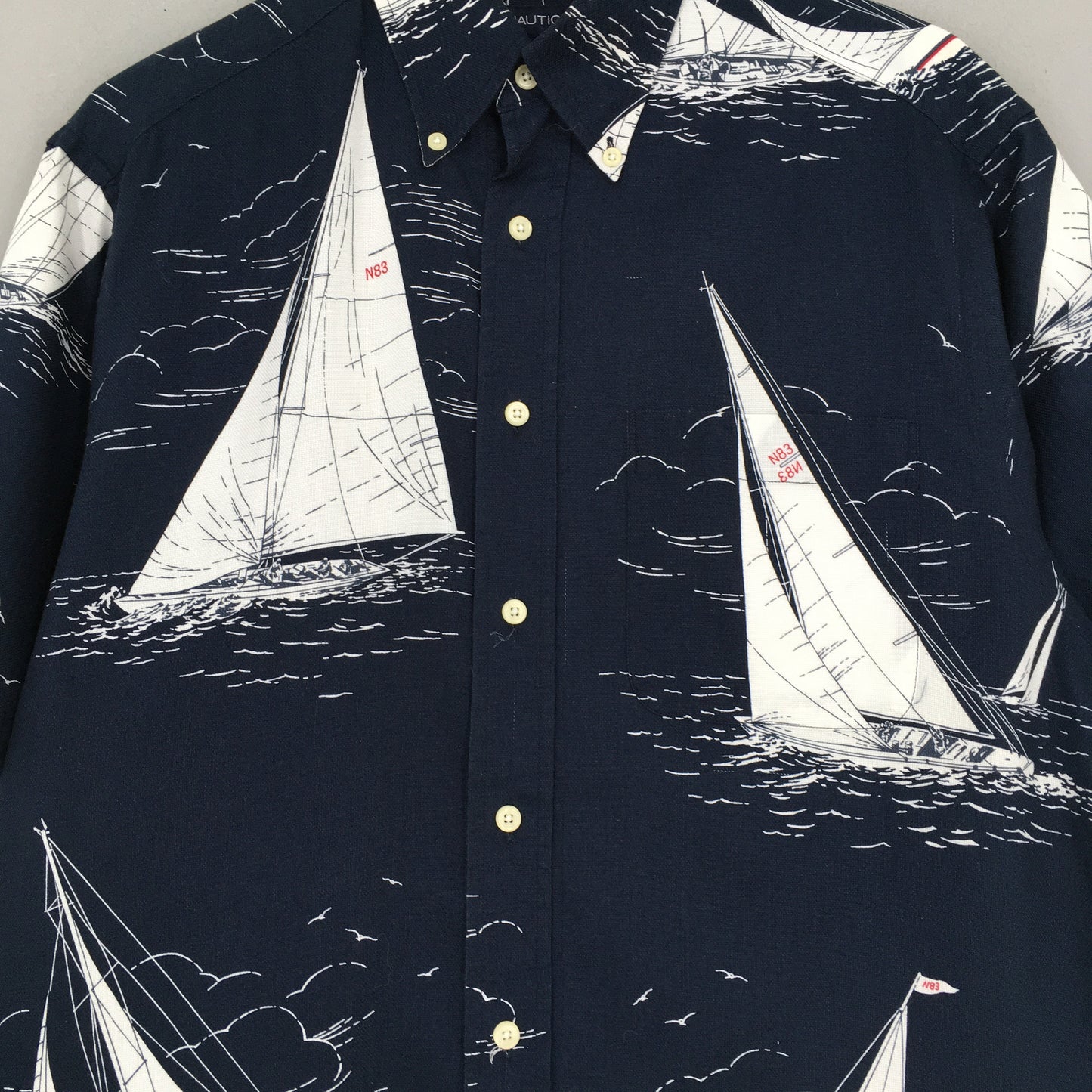 Nautica N83 Sailing Gear Hawaiian Shirt Medium