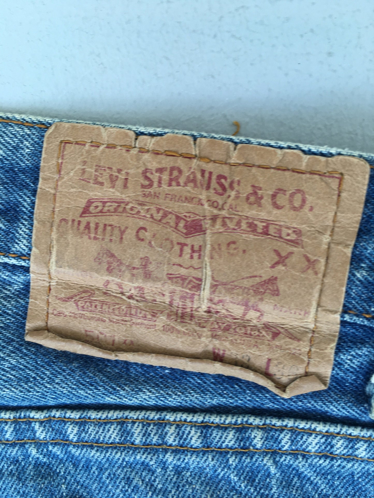 Size 31x33 Levis 501XX Stone Washed Jeans