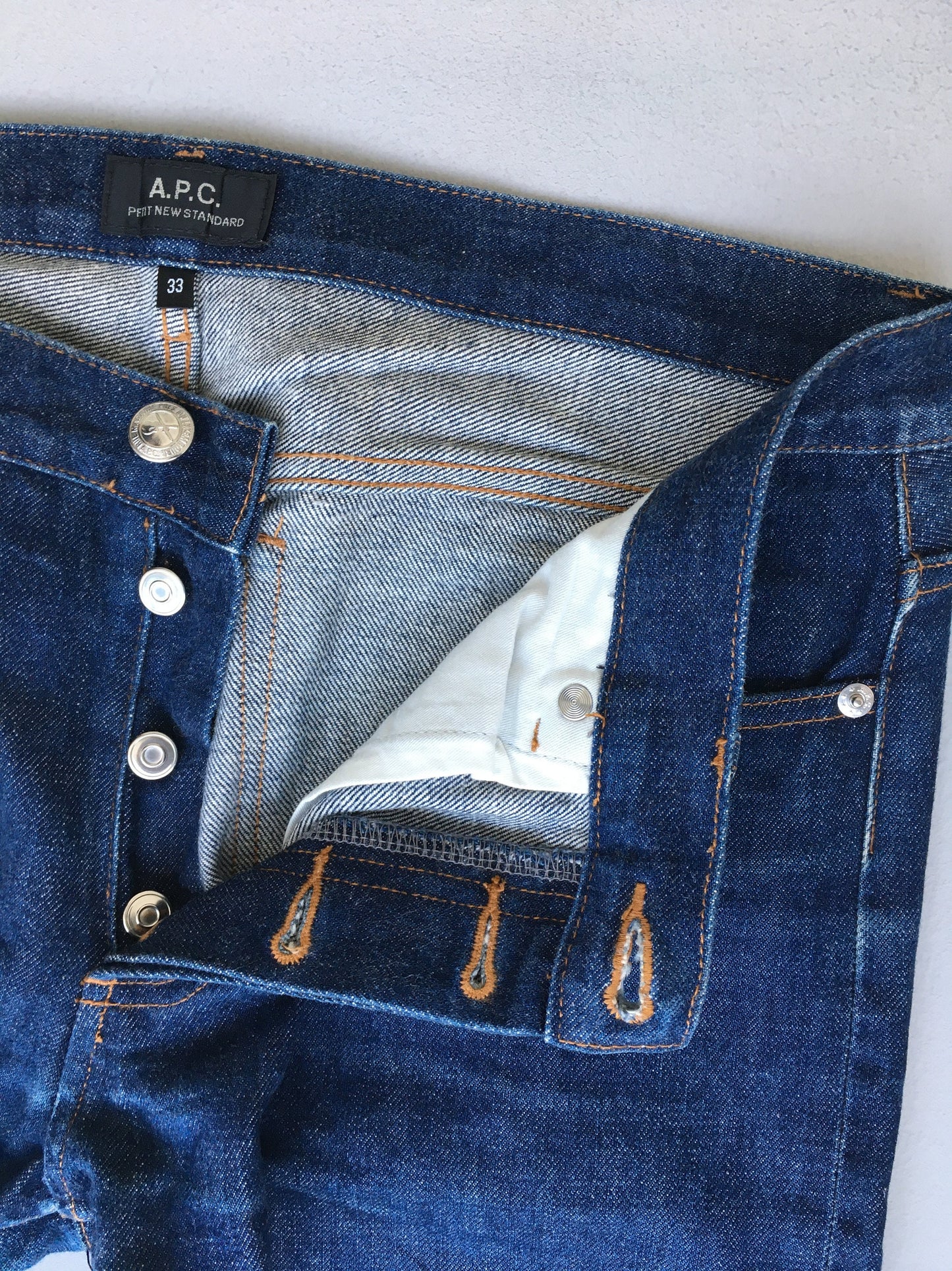 APC France Indigo Blue Selvedge Jeans Size 32x29