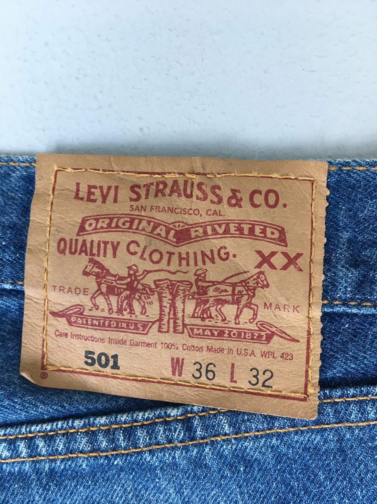 Size 35x30 Levis 501 Indigo Blue Jeans