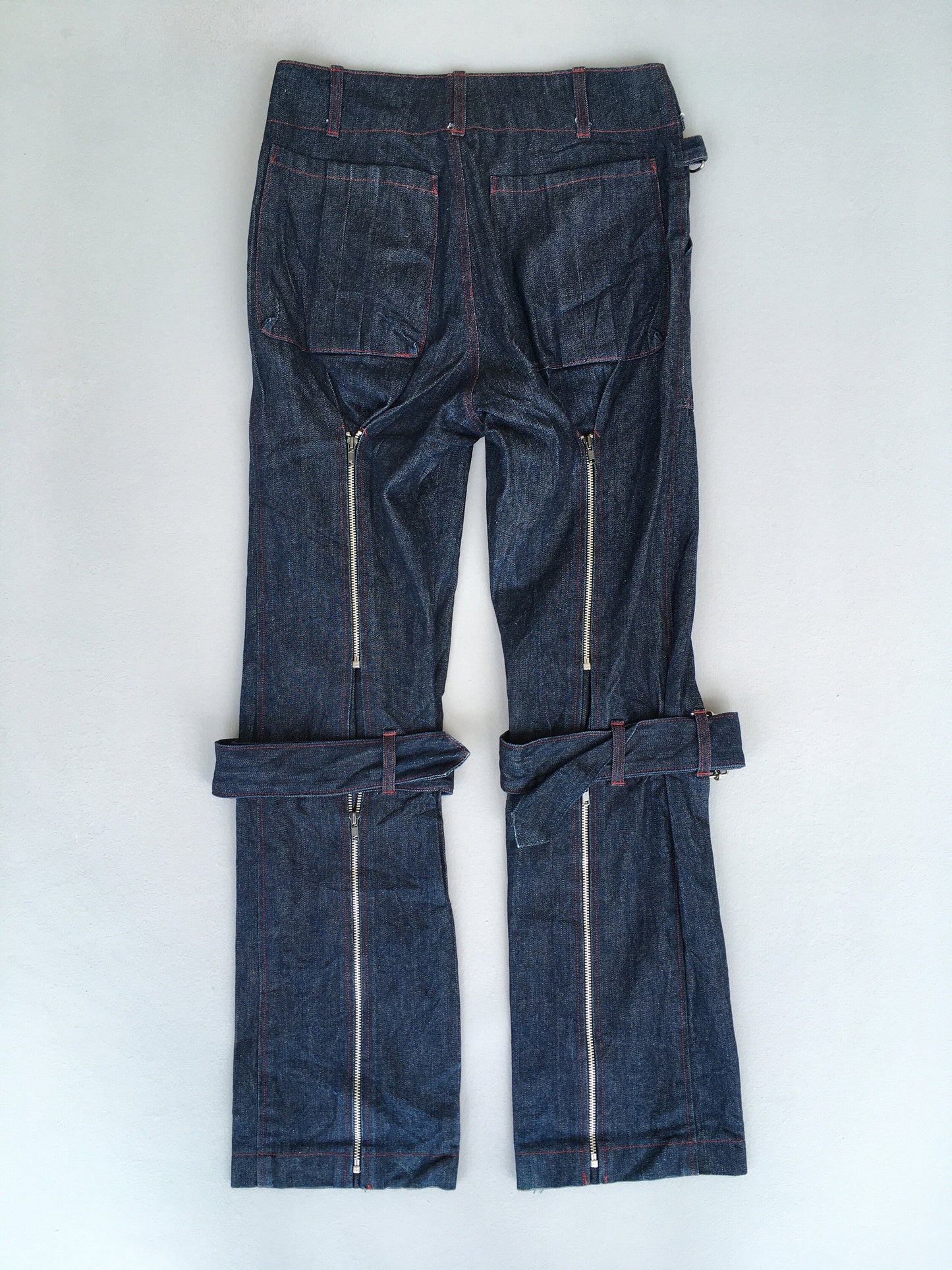 Bondage Strap Punk Blue Jeans Size 28x28.5