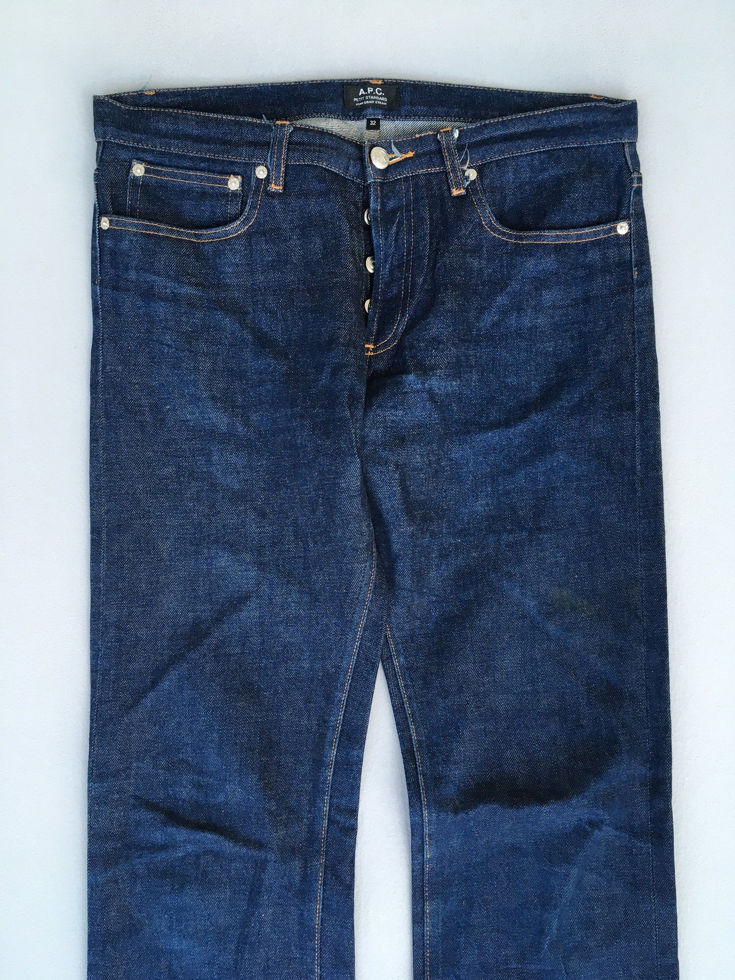 APC France Indigo Blue Selvedge Jeans Size 33x33.5