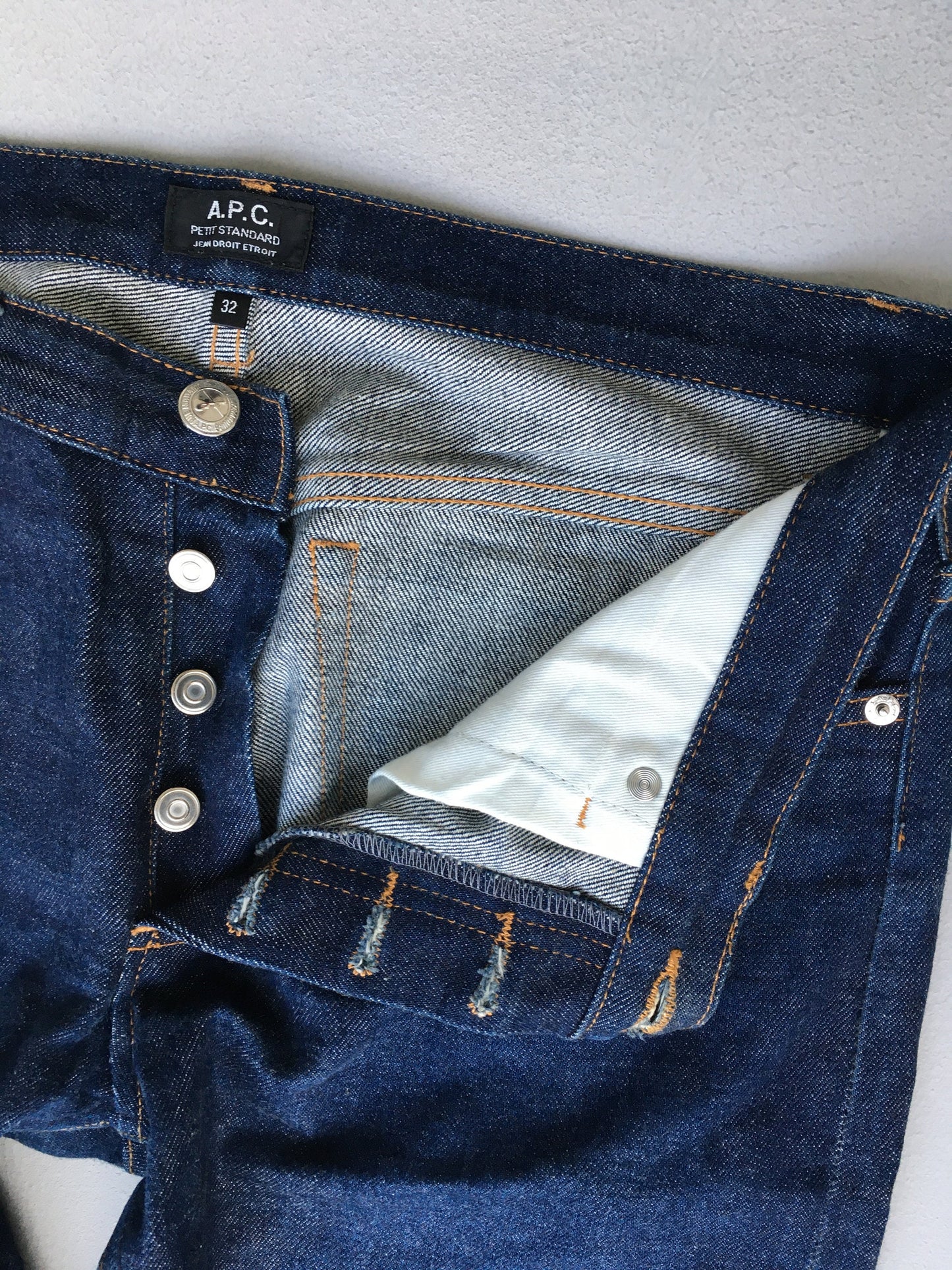 APC France Indigo Blue Selvedge Jeans Size 33x33.5