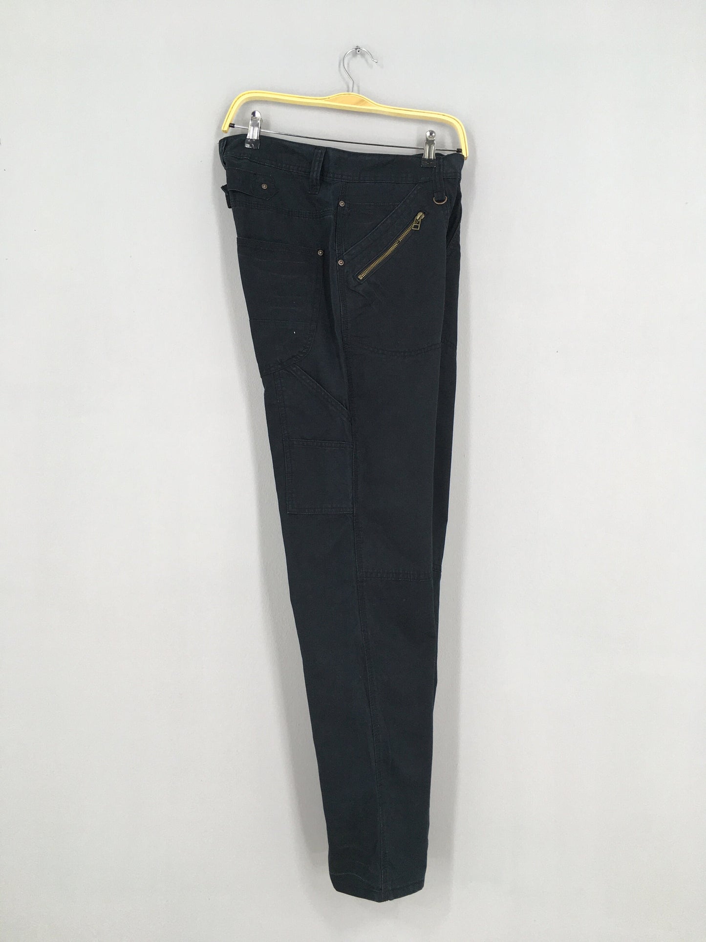 Japanese Streetwear Black Cargo Pants Size 34x32