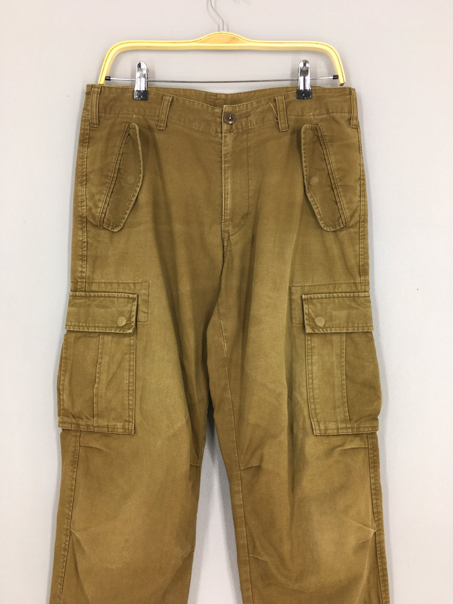 Japanese Brand Cargo Brown Drawstring Pants Size 32x30.5