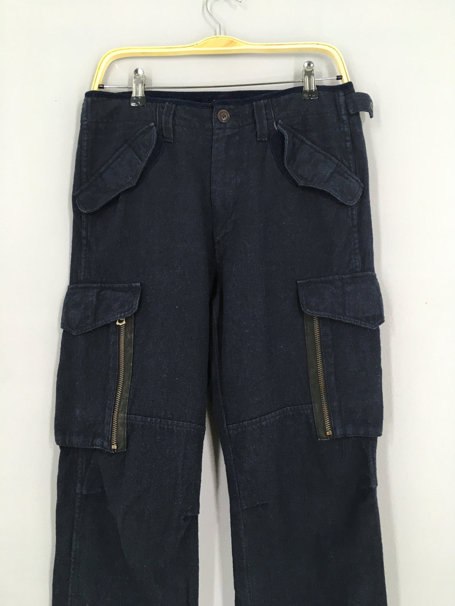 Japanese Navy Blue Cargo Pants Size 30x30.5