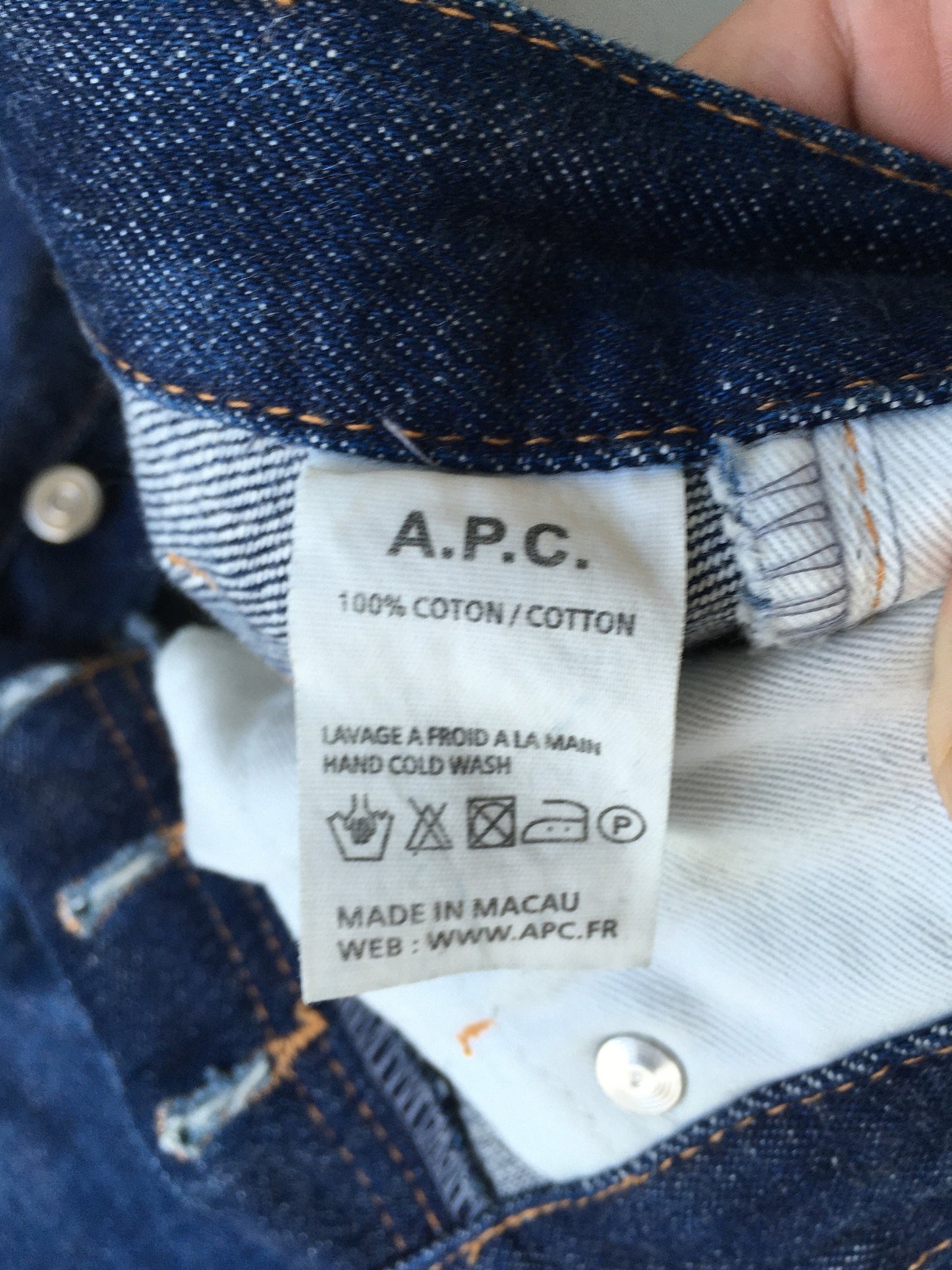 APC France Indigo Blue Selvedge Jeans Size 33x33.5