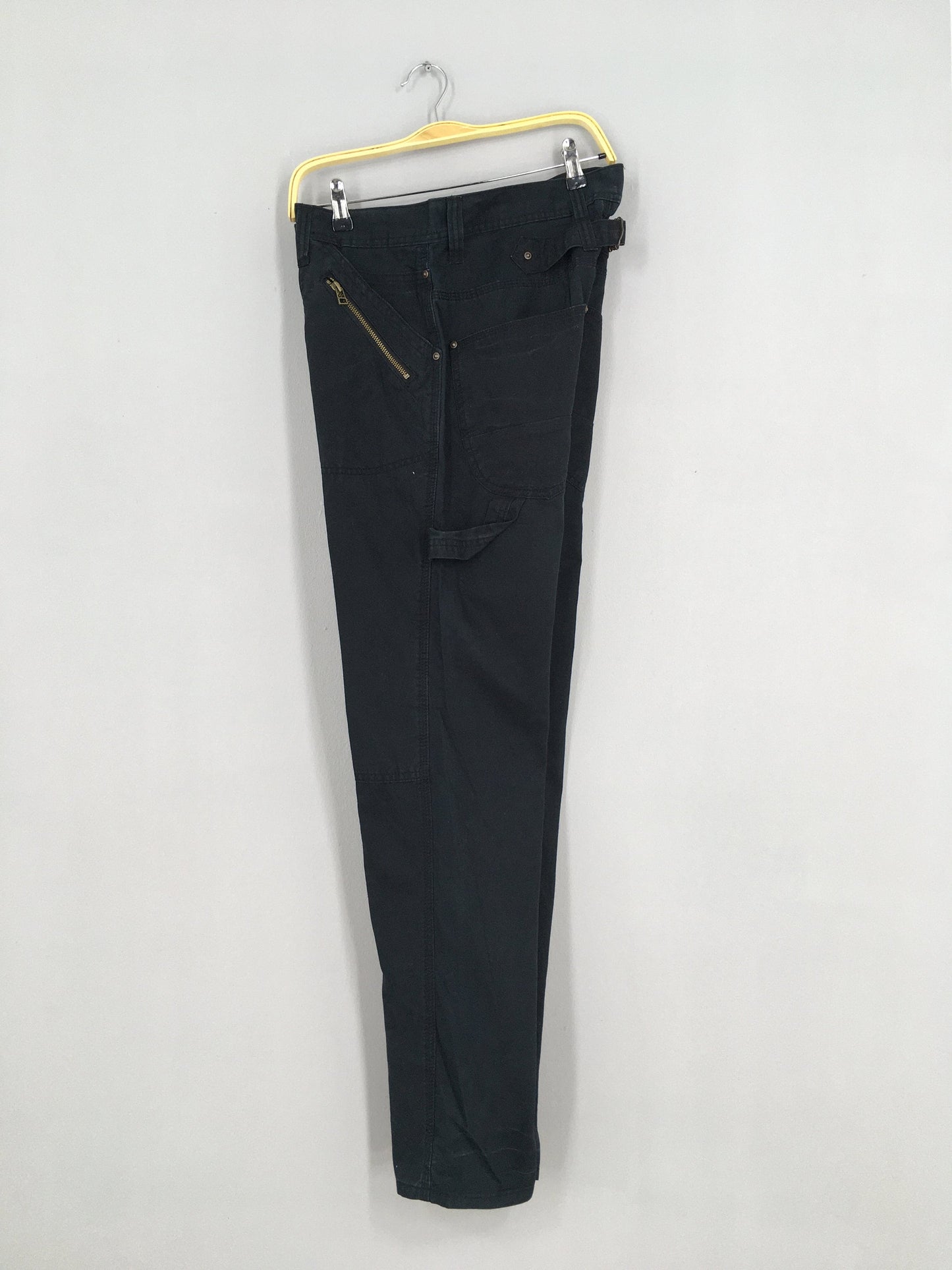 Japanese Streetwear Black Cargo Pants Size 34x32