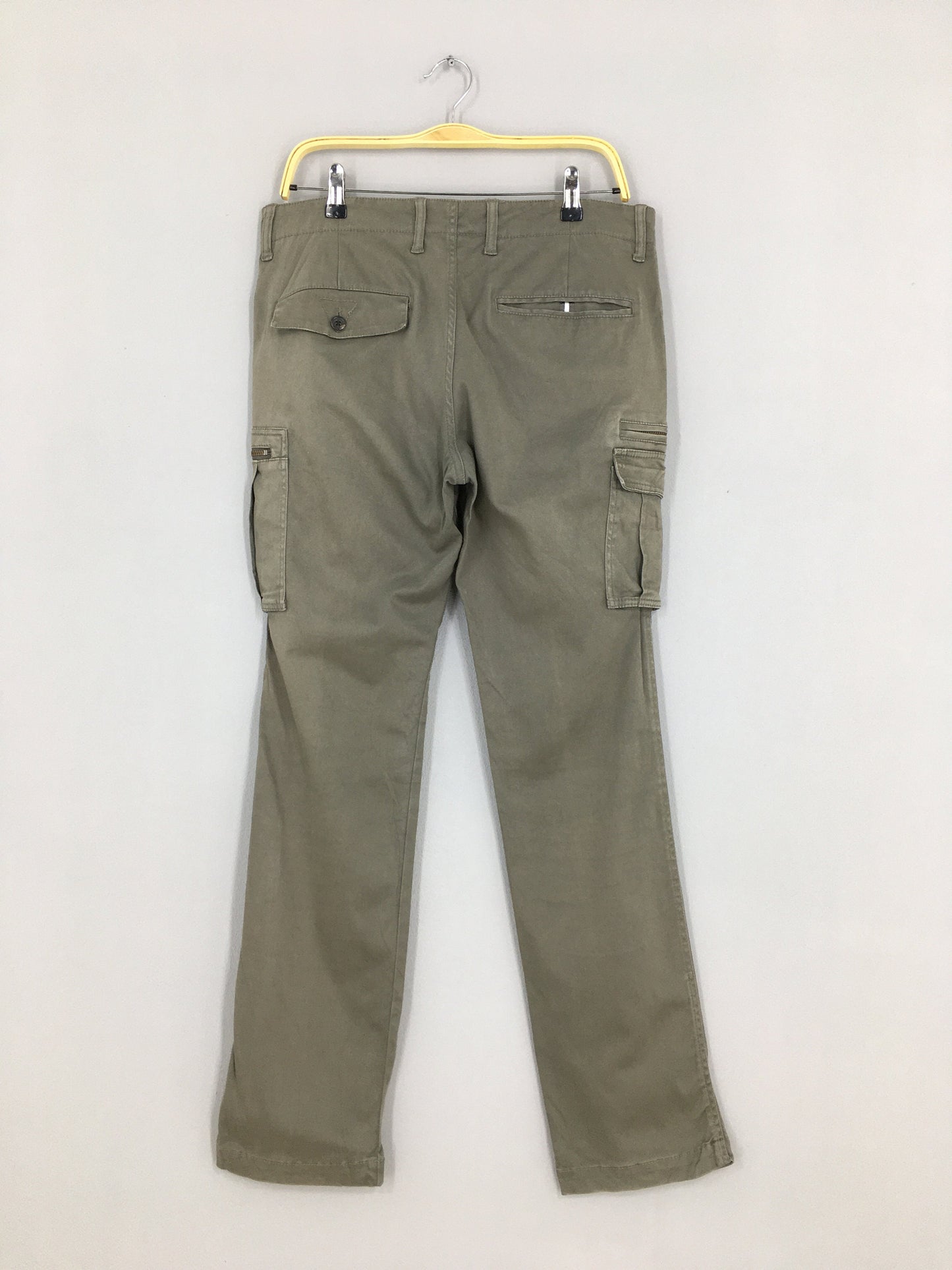 Japanese Brand Slim Fit Cargo Pants Gray Size 34x31