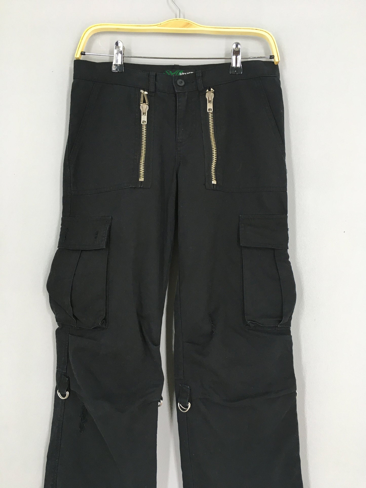 Vence Cargo Pants Black Straight Cut Size 30x29.5