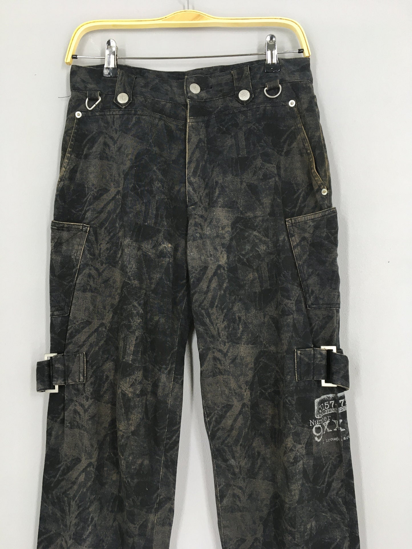 Slash Number Bondage Punk Pants Size 30x30