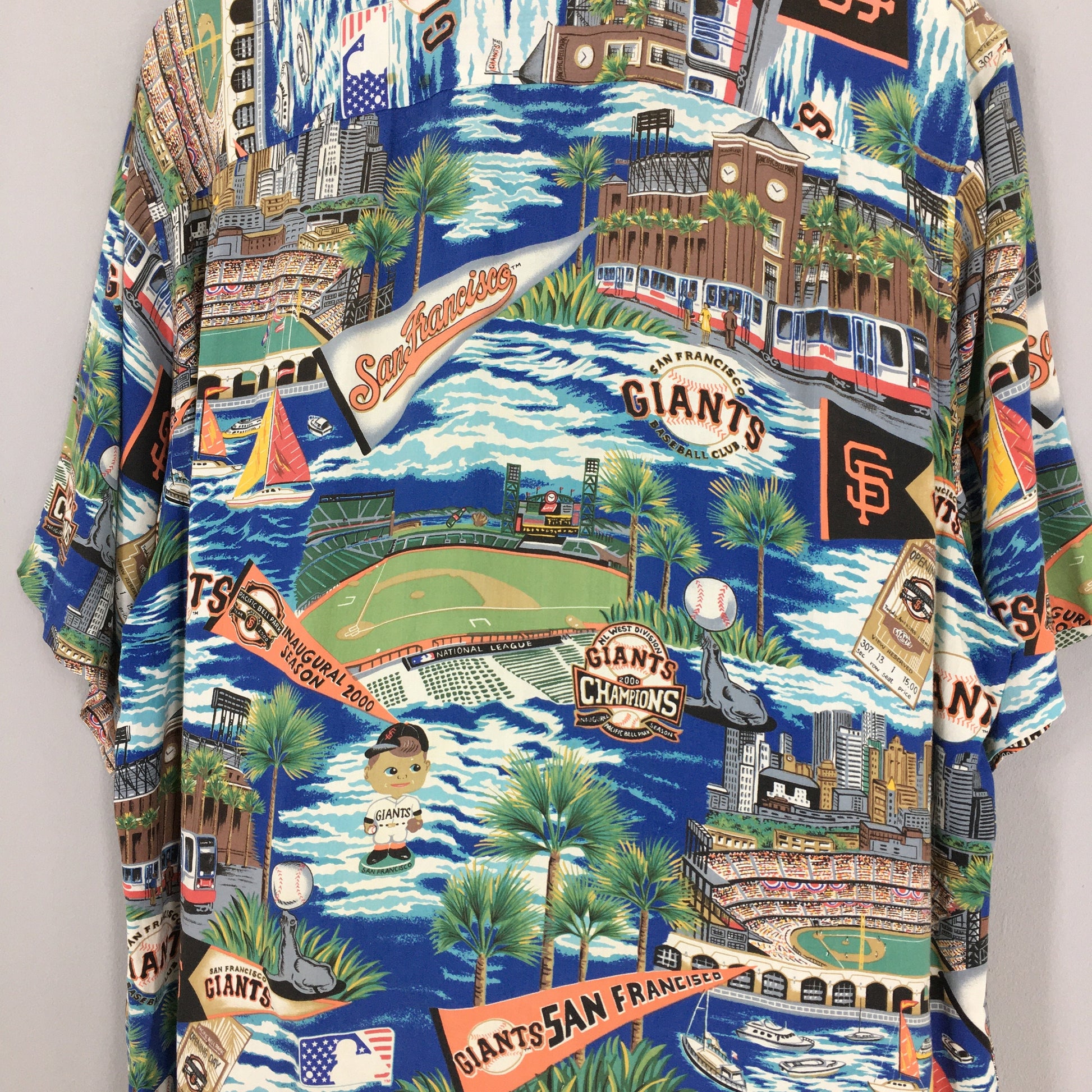 Reyn Spooner Hawaiian San Francisco Giants MLB Rayon Shirt Large