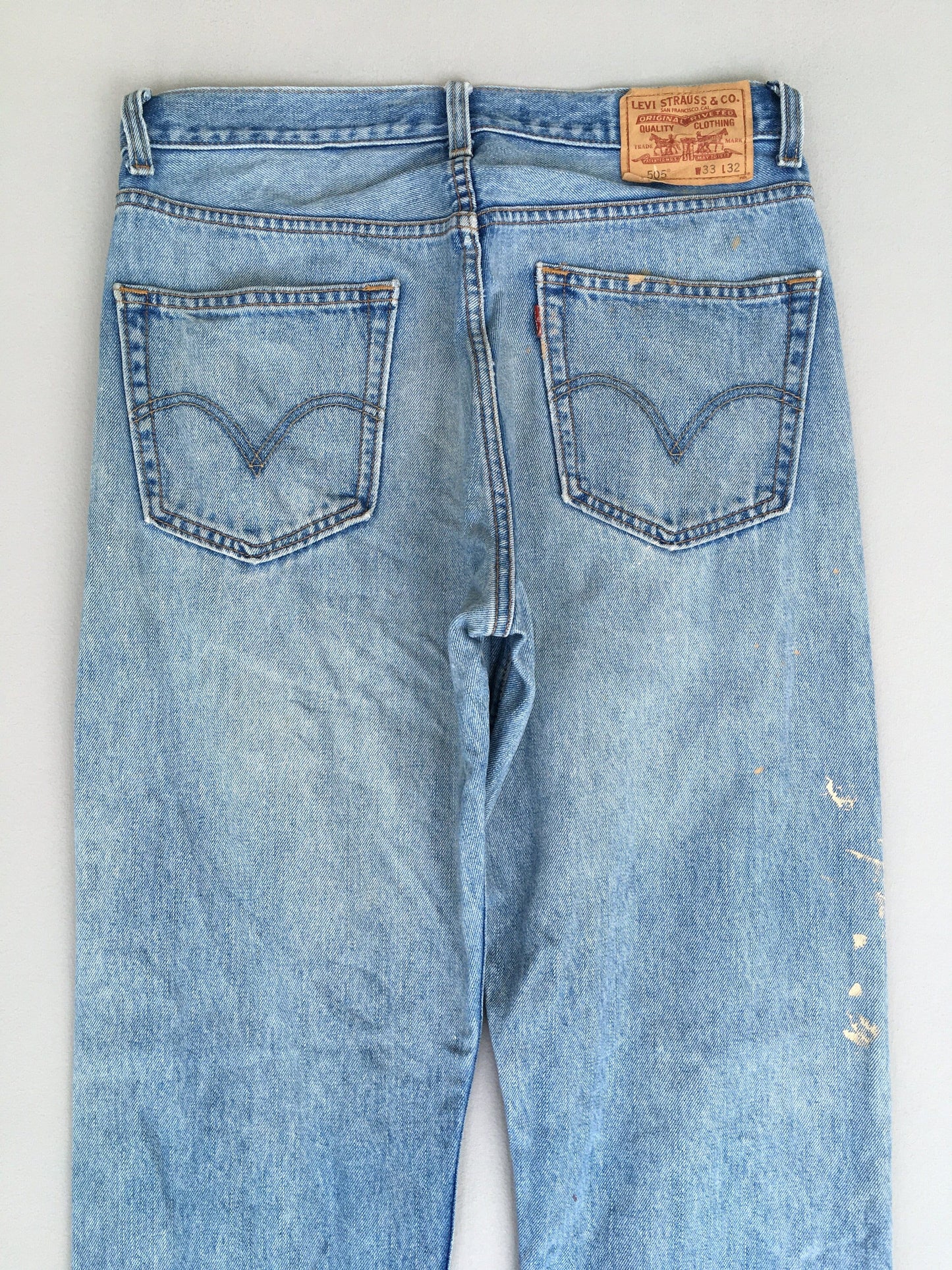 Size 32x31.5 Levis 505 Regular Fit Jeans Light Blue